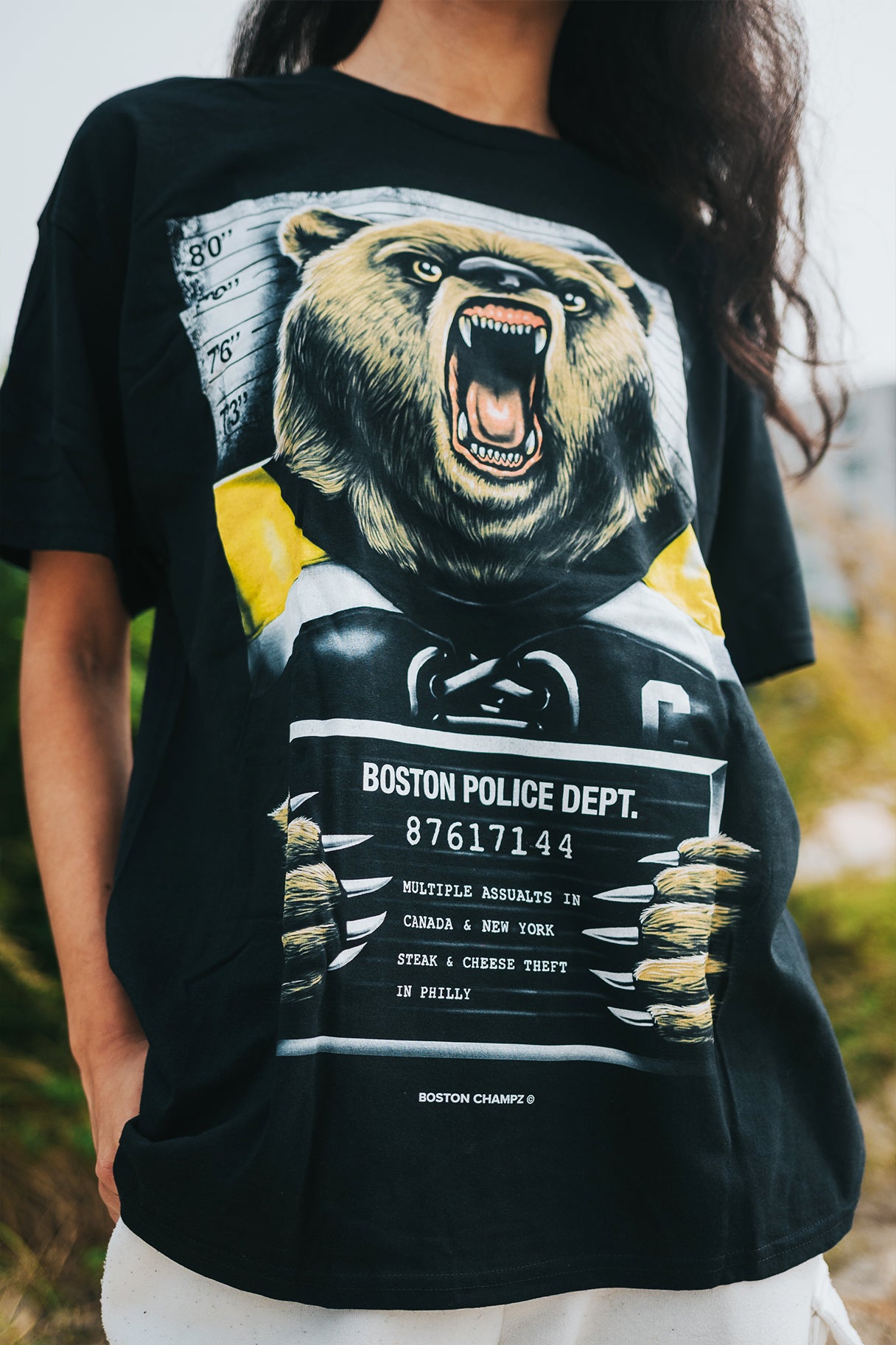 Boston Champs Bear Mug-Shot T-Shirt